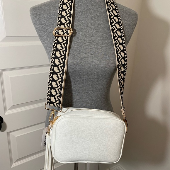 ahdorned Bags Nwt Ahdorned Faux Pebbled Leather Tassel Bag White